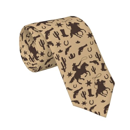 FeHuew Cowboy Western Cactus Necktie Funny Novelty Neckties for Men Formal Party Business One Size Soft Ties Designer Wedding