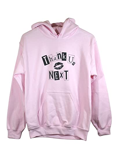 Era of Artists Thank U Next Graphic Unisex Hoodie (Pink X-Large)