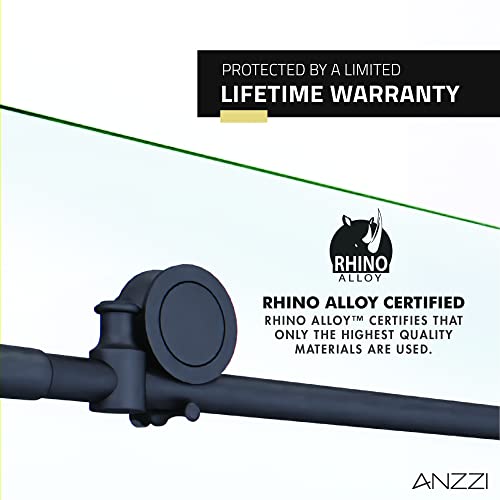 76 X 48 Inch Frameless Shower Door In Gun Metal Black | Madam Water Repellent Glass Shower Door With Seal Strip | Easy Gilde Sliding Shower Door Parts Rollers | Sd-Az13-01Gb #TOP3