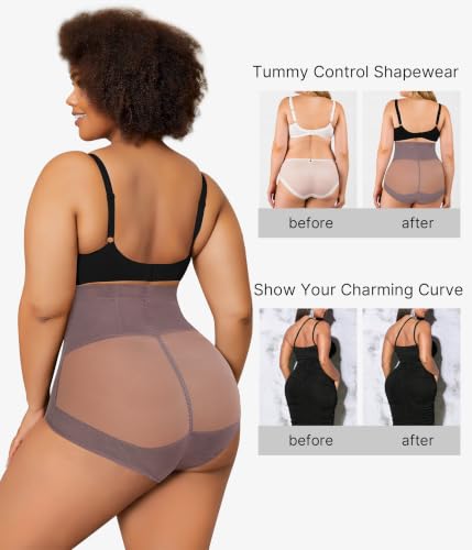 Image of Nebility Plus Size Shapewear for Women Tummy Control Butt Lifting Panties Hi- Waist Trainer Body Shaper Short Belly Underwear