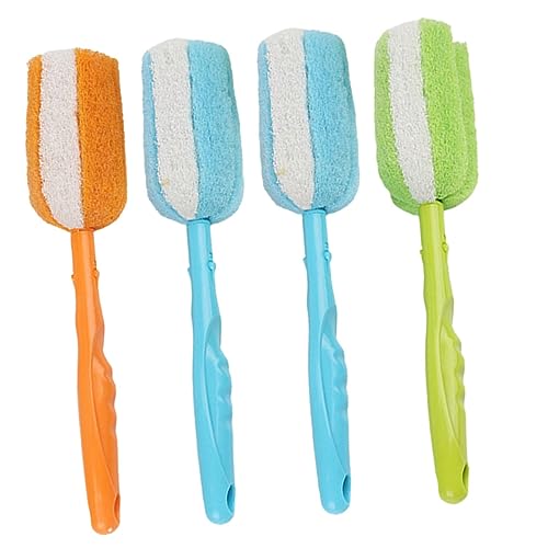 Gogogmee Long Handle Bottle Brush 4pcs Cup Brush Set Multi-use Cleaning Brush for Wine Milk Bottles Random