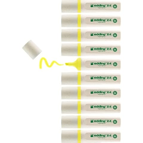 edding 24 EcoLine highlighter - amarillo - 10 rotuladores - punta de cincel 2-5 mm Cover
