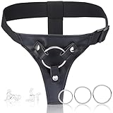 Strap On Dildo Harness,Adult Sex Toys for Women Men,Lesbian Gay Couple Vaginal Anal Play with 3 Metal Rings Can be Pegging to Most Dildos