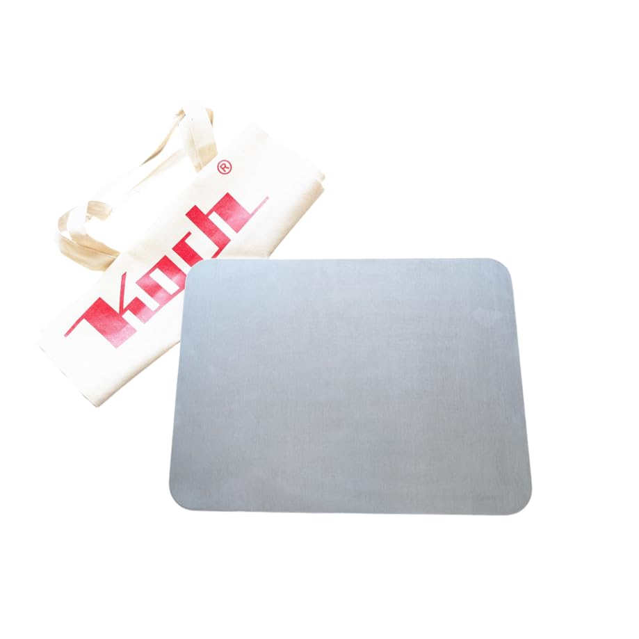 Koch Backstahl - 46 x 38 cm - Massiver Pizzastahl aus 6mm Qualitätsstahl - Für Backofen & Grill - Schnelle Aufheizung & gleichmäßige Hitze - Für knusprige Backofen-Pizza, Brot & Flammkuchen #59