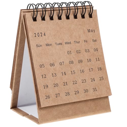 Holibanna Calendario de Escritorio 2024 Pequeño de Papel Grueso Mini Calendario Mensual Inglés para Oficina y Hogar de Mesa para Planificación y Organización