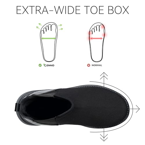 Women's Wide Toe Waterproof Chelsea Orthopedic Boots Ankle Slip on Booties Low Heel Comfortable Flat Lightweight Walking Boots2