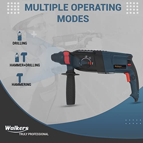 Image of Walkers WKCB355M1 26mm Hammer Impact Drill Machine Forward /Reverse Rotation with 5Pcs SDS Plus Bits for Making Holes in Metal /Wood /Concrete Hammer Drill (26 mm Chuck Size, 1200 W)