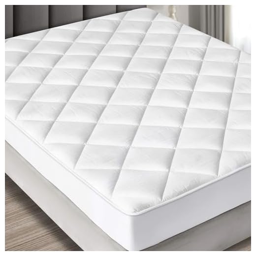 Mastertex Full Mattress Pad Topper Fitted | Down Alternative Mattress Cover, 100% Cotton Top, 300 TC Quilted | Highly Breathable, Full Coverage Bed Mattress Pad | Full Size (54x75) Stretches to 16”