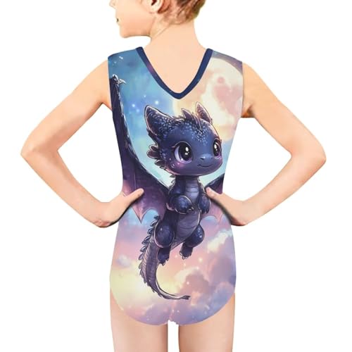 Image of Girls Swimsuits Size 3-14 Kids Summer Sleeveless One Piece Bathing Suit Beach V-Neck