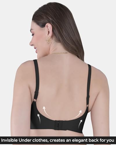 Image of Tweens Seamless Bonded Lightly Padded Invisibra for Women, Full Coverage, Elastic-Free Design, Invisible Fit, Polyamide Fabric | Pack of 1 |