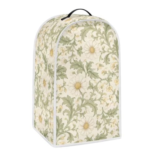 Image of Talayituse White Daisy Floral Print Blender Dust Cover, Fingerprint Protection Cover for Stand Mixer or Coffee Machine, Home Kitchen Appliance Covers for Stain Dust Resistant Supplies