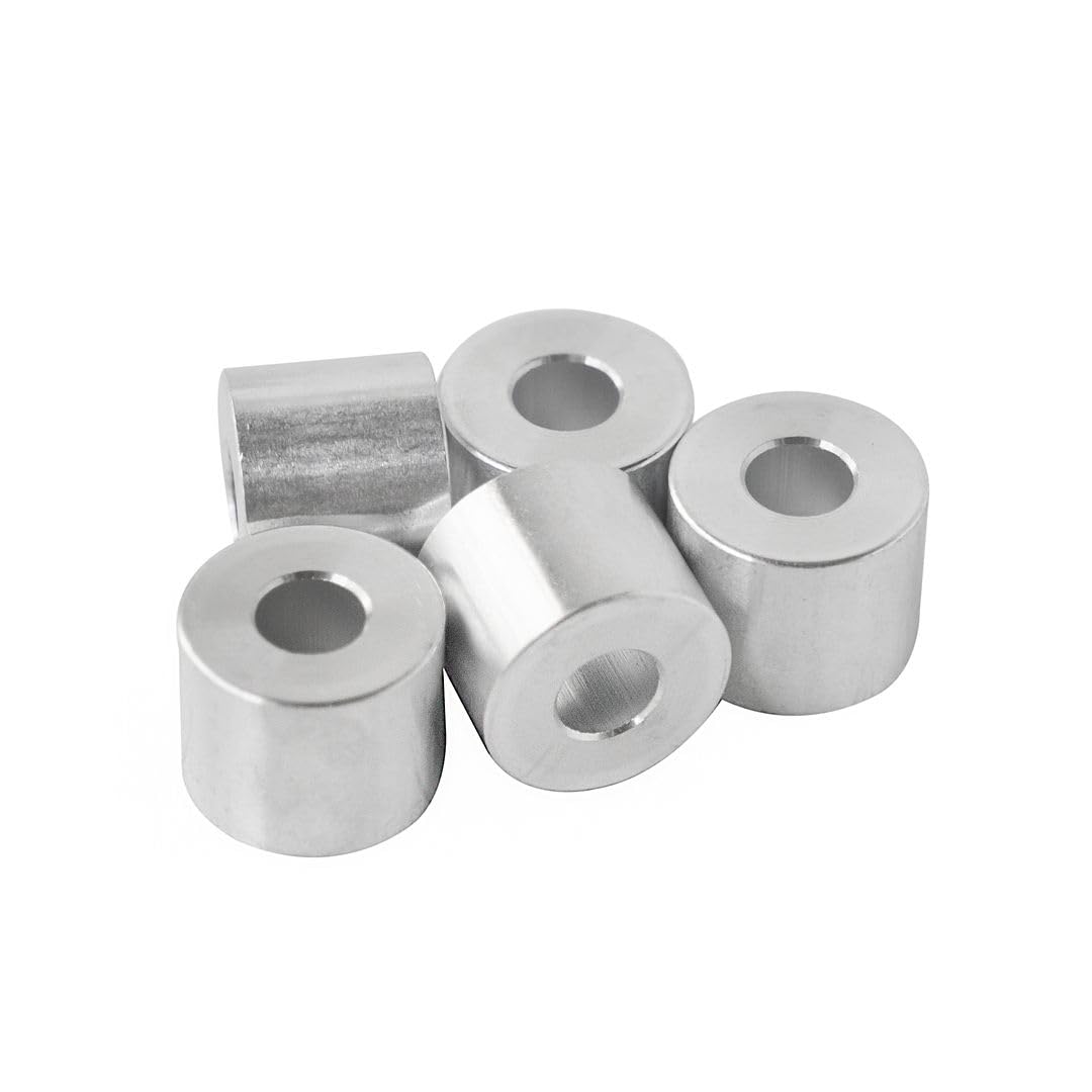 Aluminum Spacer 5/8 OD x 1/4 ID x Choose Your Length, Round Spacer Unthreaded Standoff Bushing Plain Finish, Fits screws bolts 1/4 or M6 by Metal Spacers Online (1/2 Length, 100 Pack)