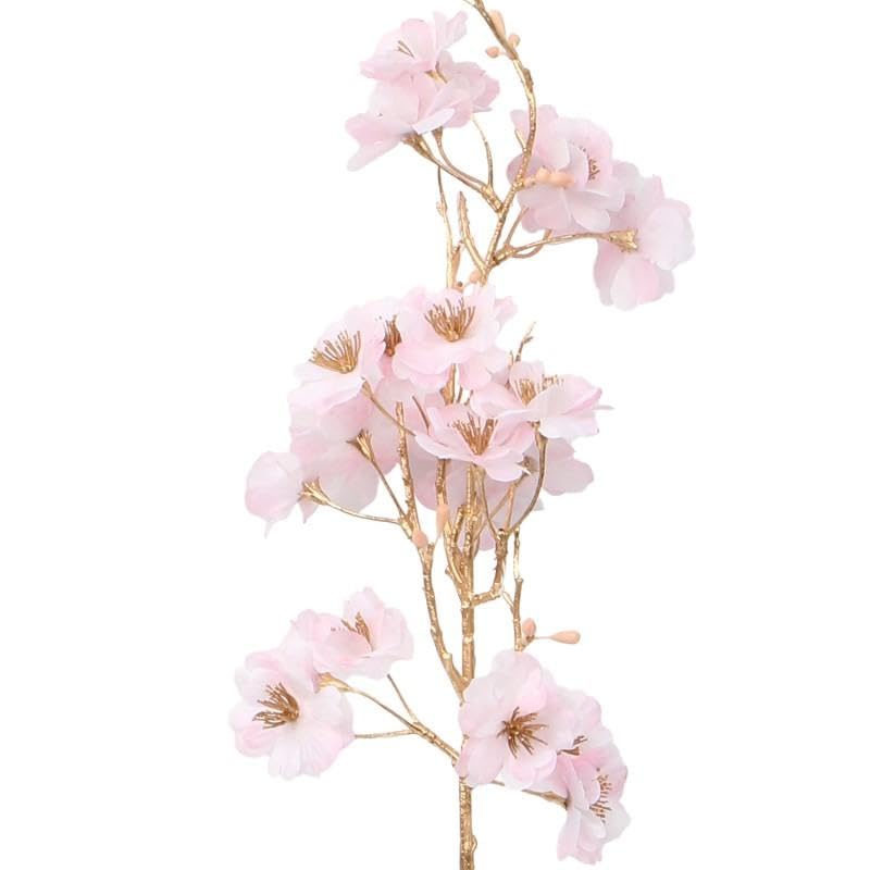 Fleurs artificielles en polyuréthane rose haut de gamme DRW avec branches dorées design 67 cm