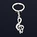 Kawailay 4 Pcs Music Notes Keychains Metal Musical Symbol Keychain Keyfobm Music Theme Party Keyring for Men Women Music Teachers Student Musicians Birthday Party