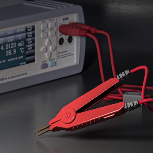 Cleqee LCR Meter Messleitungen Terminal Kelvin Clips Kabel Drähte zu 4mm Bananenstecker vergoldet 1,2m/3,94ft für DMM