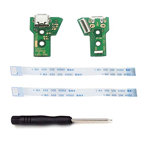 ZkeeShop for 2PCS JDS-040 Replacement Charging Port Assembly Micro USB Adaptor Repair Part Charger Socket Board Module Compatible for PS4 DualShock Cover