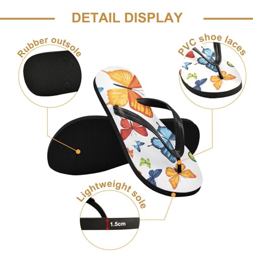 Colorful Butterflies Flip Flop Beach Summer Casual Sandal for Women & Men Shower Shoes 208608242