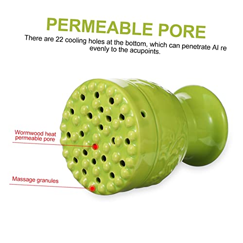 Copa de cerámica Moxa para terapia de masaje diseño resistente al calor de doble capa para moxibustión y relajación y alivio muscular miniatura 3