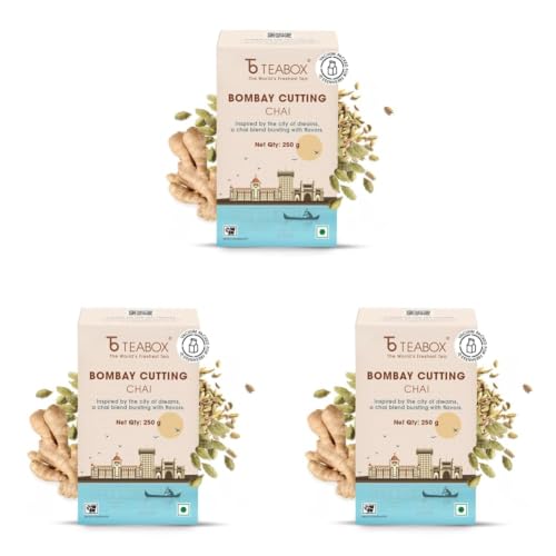 Image of Teabox Bombay Cutting Chai | Inspired By The Bustling City | Blended With Natural Cardamom, Ginger & Fennel | 250 Grams (Pack of 3)