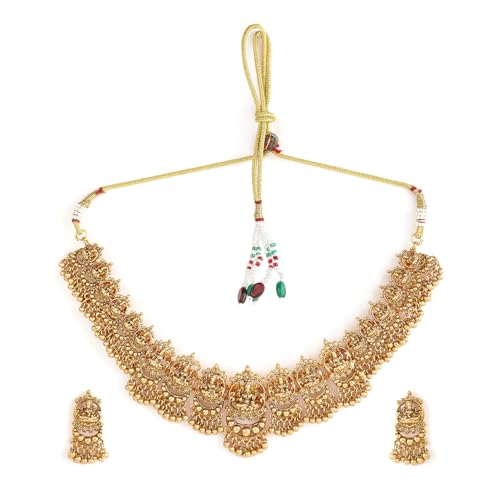 Rubans 24K Gold Plated Goddess Lakshmi Motif Handcrafted Traditional Temple Jewellery Set with Antique Necklace and Earrings for Women & Girls, Perfect for any Festive Occasion (B0D6RTP15Q) Amazon Price History, Amazon Price Tracker