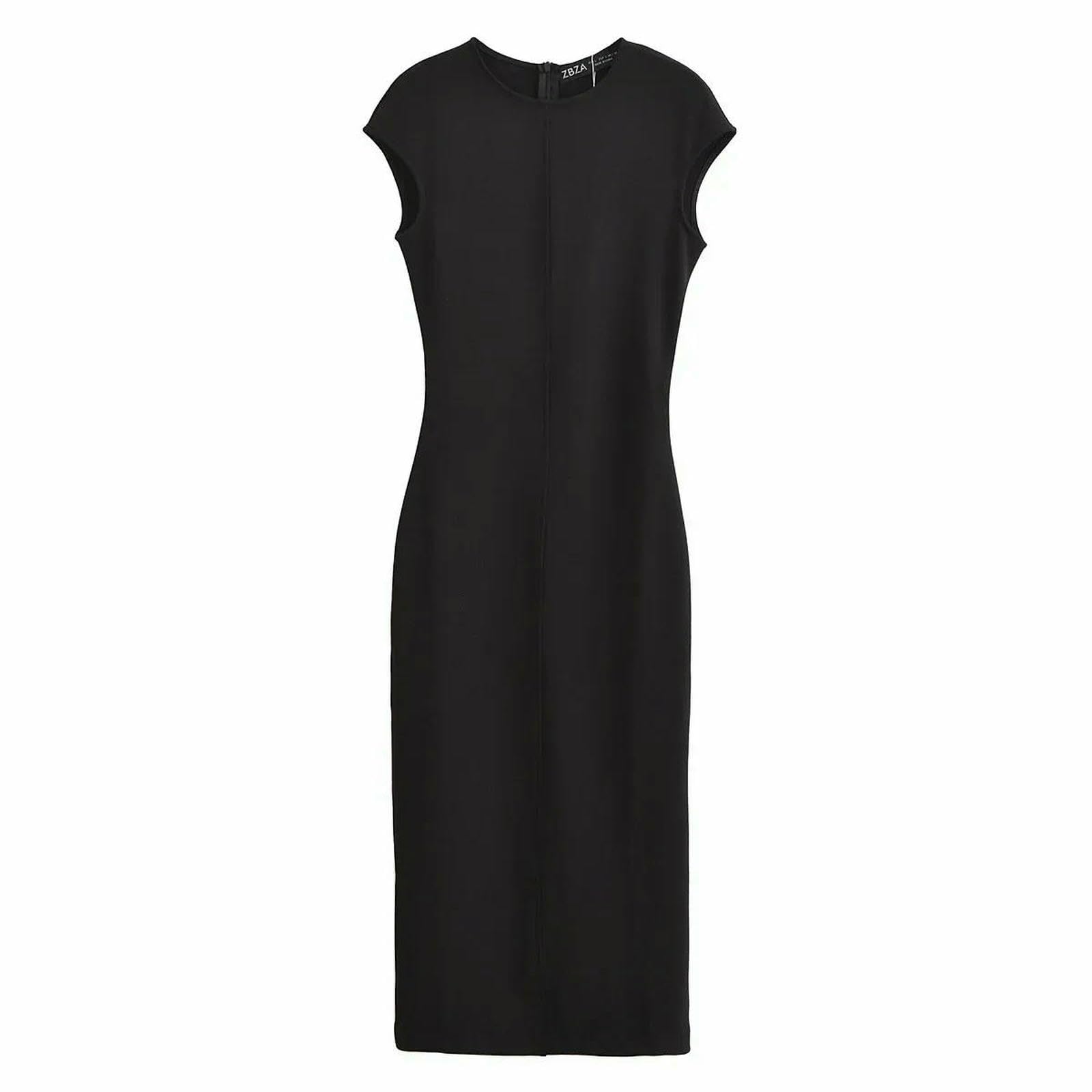 Vestito Donna Elegante Abiti Corti Arricciati Eleganti Abiti da Bodycon Senza Maniche da Donna Mini Abiti Casual-Come Mostrato A-1-l