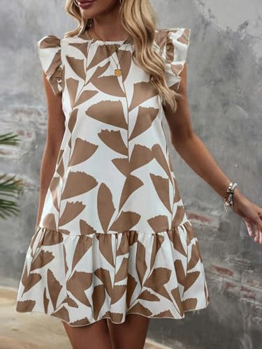 Image of SISKIN Women's 2025 Summer Beach Hobo Ruffle Trim Dresses Sleeveless Flowy Vocation Sun Dress Outfit Woman
