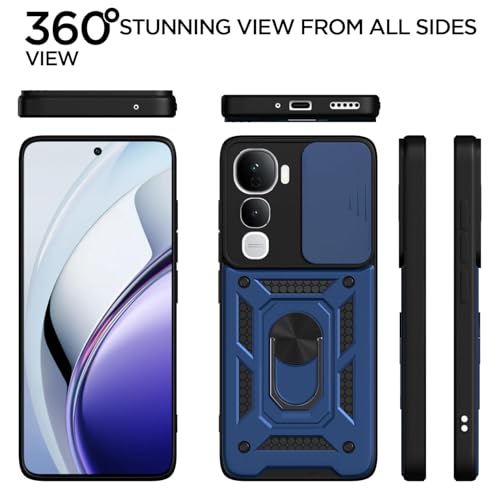 Image of AIBEX Back Cover for Vivo Y400 Pro 5G | D10 Tough Armor Case | Sliding Camera Shield | 360 Protection | Kickstand Ring Holder | Military-Grade Bumper Case