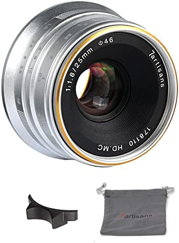 7artisans 25 mm f1.8 messa a fuoco manuale prime MFT obiettivo fisso per Olympus e Panasonic micro quattro terzi M4/3 fotocamera - argento