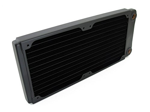 XSPC TX240 Ultra Thin Radiator, 120mm x 2, Dual Fan, Black