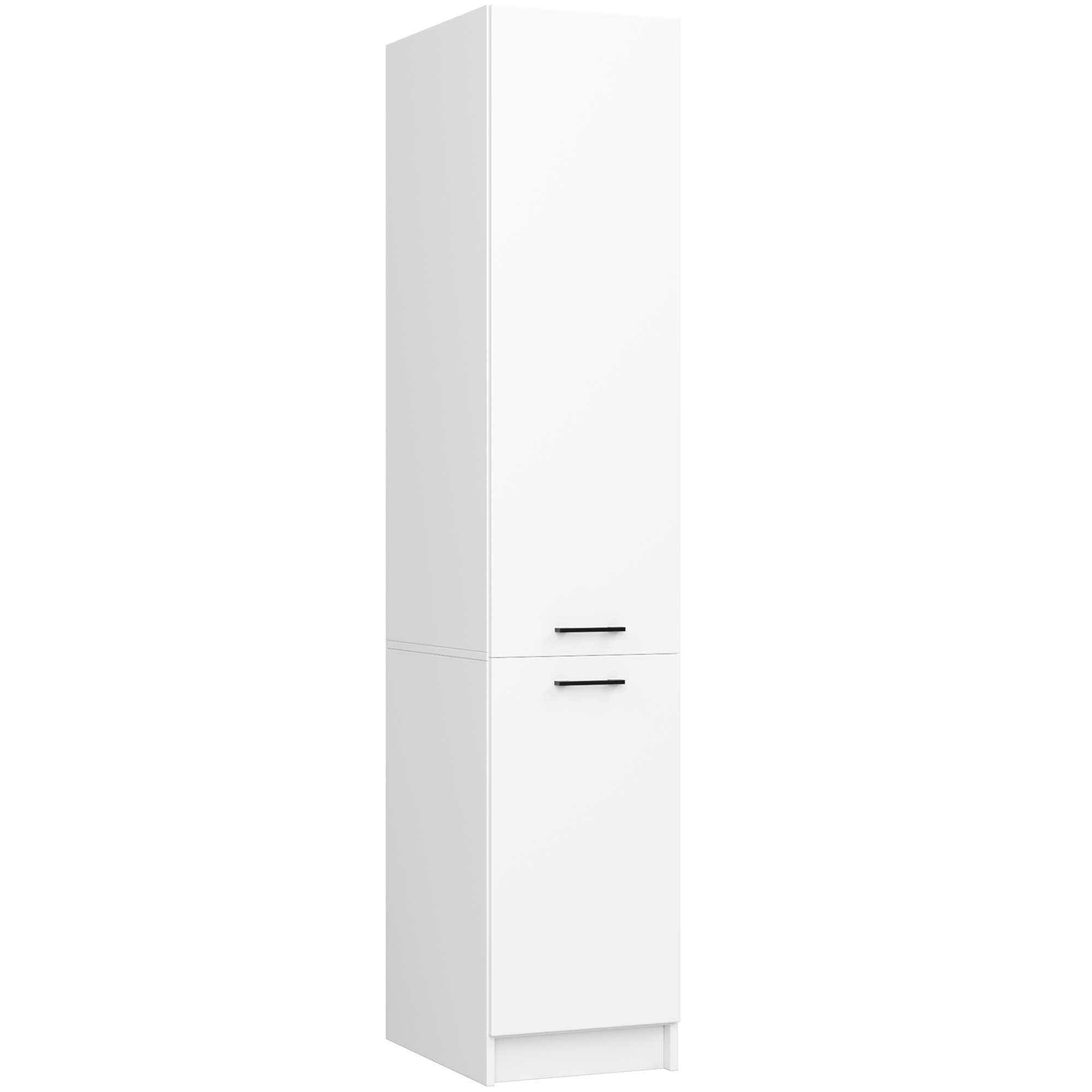 BDW - Colonne Cuisine - Armoire de Rangement 40 cm de Largeur, 205 cm de Hauteur, 57 cm de Profondeur - Spacieuse pour Provisions - Blanc