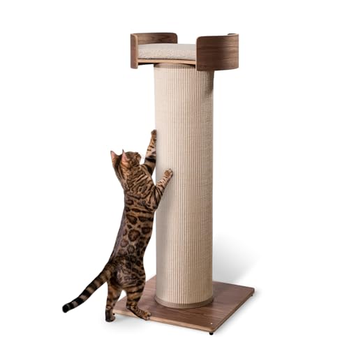 Torre gigante para rascar gatos 44.5" con cama extraíble miniatura 1