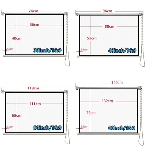 Pantalla Retráctil Manual 50" 16:9 Proyector miniatura 7