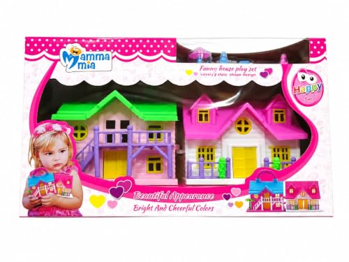 Image of OKU 1 Doll House Play Set for Girls, Mini Toy House with Furniture Accessories, Pretend Play Cottage House Educational Role Play Toy for Kids 3+ Years Birthday Gift