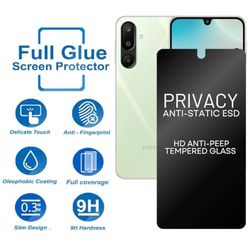 Image of Compatible with Motorola g45 5G, Motorola G34 5G Privacy Screen Protector - Anti-Spy Tempered Glass, Scratch Resistant, Privacy in Public Spaces (For Moto G34, G45) - Pack of 1