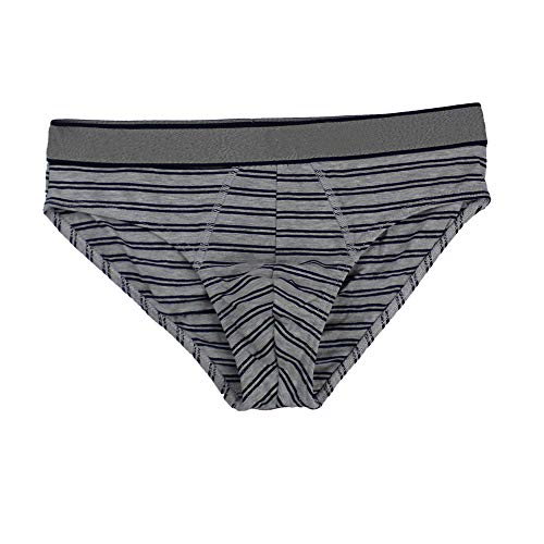 Nightaste Men's Cotton Underwear Hip Briefs 5-Pack Classic Stretch Bulge Pouch Bikini Undies with Assorted Solid Color Stripe4