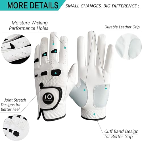 Guantes de golf resistentes al desgaste pack de 3 unidades weather_sof transpirables 4