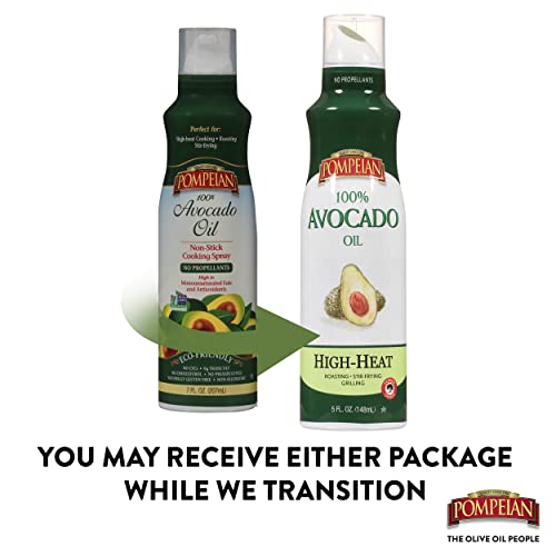 image for Pompeian 100% Avocado Oil Cooking Spray, Mildly Nutty Flavor, Perfect 