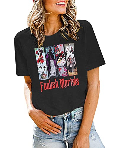 Beware of Hitch Hiking Ghost Shirt Women Funny Halloween Shirt Haunted Mansion Tshirt Hocus Pocus Fall Short Sleeve Top2