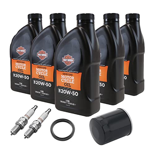 HARLEY-DAVIDSON Wartungsset Ölwechsel Set Premium 5 Ölfilter + Motor-Öl 20W-50 (4 L) + O-Ring Dichtung +, Wartungsset 4