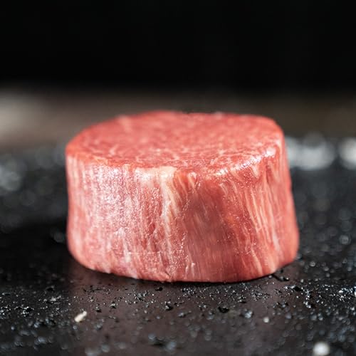Premium Super Trimmed Japanese Wagyu A5+ Filet Mignon | Full-Blood Olive Fed | BMS 10-12 Marbling Score | Gift Box Idea -Beef Tenderloin 8 Ounce (Pack of 2)