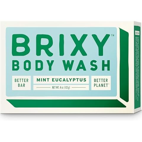 BRIXY Soap-Free Moisturizing Body Wash Bar, Gentle Skin Cleanser With Shea Butter & Castor Oil, Ceramide & Niacinamide Help Support The Skin Barrier, pH balanced, Noncomedogenic, Made in US, 4oz Cover
