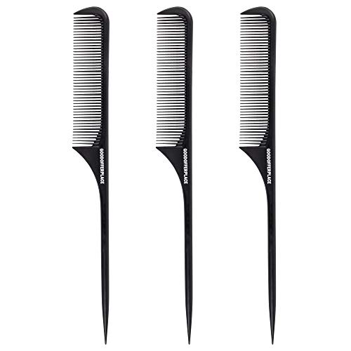 3 pack New Design ROUND Tooth Rat tail Styling combs Parting combs Teasing combs hair combs for women（3 Pack）