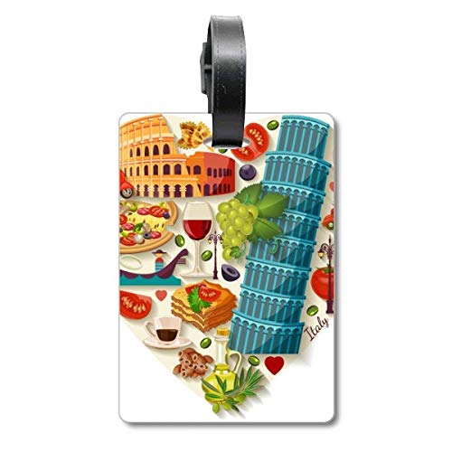 Étiquette de valise motif cœur italien pour bagage de voyage