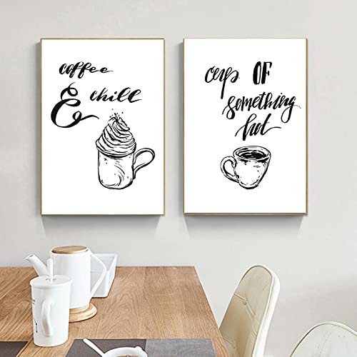 Toile Peinture Café Boutique affiche nordique moderne pour décorer votre coin cuisine