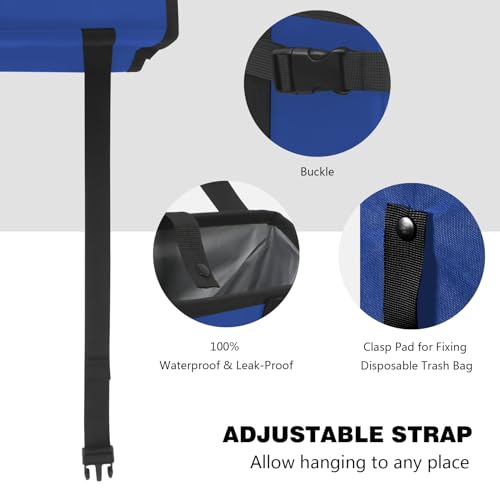 Image of Homelove Car Trash Can, Leak-Proof Waterproof Trash Bin Collapsible Portable Auto Garbage Bag Large Capacity Trashcan Storage Bag Multipurpose Car Organizer Hanging (Blue)