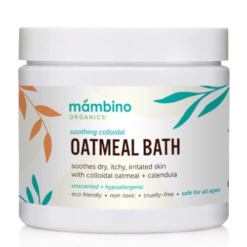 Organic Colloidal Oatmeal Bath Soak – 6 Oz. of Oatmeal Powder for Dry, Irritated, Itchy Skin Relief – Cruelty-Free & Vegan Bath Products for Adults Bath, Kids Bath, or Baby Bath by Mambino Organics