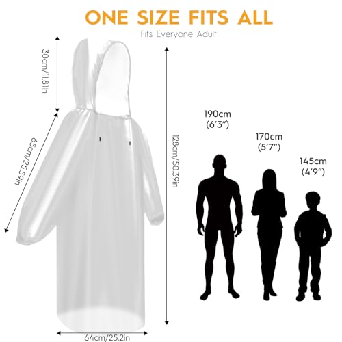 Bruvoalon 6-Pack Clear Disposable Rain Ponchos – Lightweight, Waterproof Raincoats for Family Fun and Outdoor Adventures - Image 6
