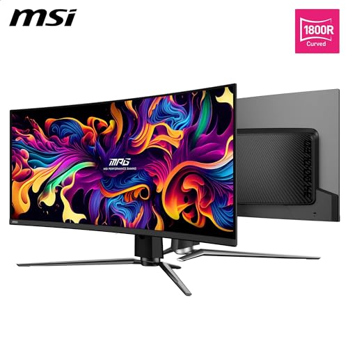 Image of MSI MPG 341CQPX QD-OLED 34 Inch UWQHD Curved Gaming Monitor - 3440 x 1440(21:9) QD-OLED Panel, 240Hz / 0.03ms, 99.3% DCI-P3, ΔE≤2, DisplayHDR True Black 400, DP 1.4a, HDMITM, USB Type C(PD:98W)