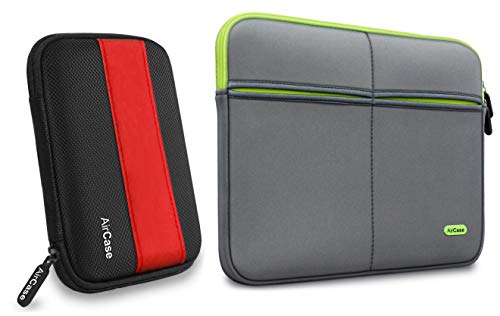 Image of AirCase External Hard Drive Case for 2.5-Inch Hard Drive (Red-Black)+ Aircase 15.6 Laptop Sleeve