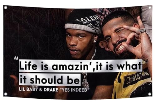 3x5 Ft Rapper and Future Funny Polyester Flag with 4 Brass Grommets - Funny Single Sided Tapestry Man Cave Wall Meme Flag for Dorm - Suitable for Outdoor Gardens Patios Indoor College Dorms for Gifts